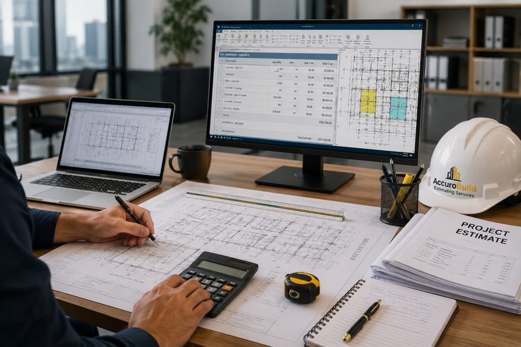 Construction Estimating Services and Quantity Takeoff Workspace